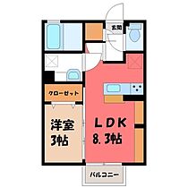 ヌーヴォデパール  ｜ 栃木県栃木市大宮町（賃貸アパート1LDK・1階・29.25㎡） その2