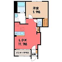 ルミナスコート  ｜ 栃木県栃木市平柳町1丁目（賃貸アパート1LDK・1階・43.24㎡） その2