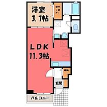 ポテトハイム C  ｜ 栃木県宇都宮市宮の内4丁目（賃貸アパート1LDK・1階・37.13㎡） その2