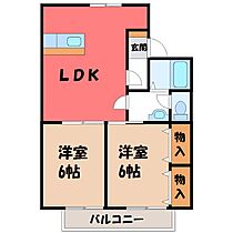 フォレスト B館  ｜ 栃木県宇都宮市御幸ケ原町（賃貸アパート2LDK・1階・53.46㎡） その2