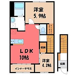 仮）シェルルスターテラス安塚 2階2LDKの間取り