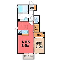 プラシエンテ Ａ  ｜ 栃木県栃木市本町（賃貸アパート1LDK・1階・32.36㎡） その2