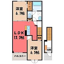 エムズサニーガーデン 27  ｜ 茨城県筑西市門井（賃貸アパート2LDK・2階・59.58㎡） その2