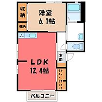 テラミパレス D  ｜ 栃木県下都賀郡野木町大字友沼（賃貸アパート1LDK・2階・45.70㎡） その2