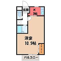 グリーンハイツ  ｜ 栃木県宇都宮市下栗町（賃貸アパート1K・2階・33.12㎡） その2