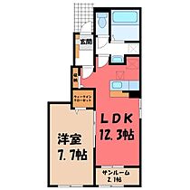 クリアネス B  ｜ 栃木県宇都宮市駒生町（賃貸アパート1LDK・1階・50.14㎡） その2