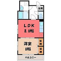 スカールFUJI  ｜ 栃木県宇都宮市西1丁目（賃貸マンション1LDK・4階・36.90㎡） その2