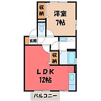 ルミエール B  ｜ 栃木県宇都宮市白沢町（賃貸アパート1LDK・2階・45.42㎡） その2