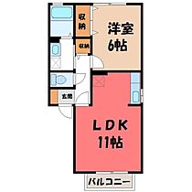 マナーハウス B  ｜ 栃木県真岡市亀山1丁目（賃貸アパート1LDK・2階・41.26㎡） その2