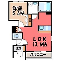 ユングフラウ  ｜ 栃木県小山市大字横倉新田（賃貸アパート1LDK・1階・42.78㎡） その2