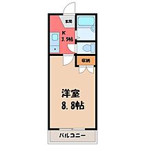 ハピネスソルファ  ｜ 栃木県宇都宮市上戸祭町（賃貸マンション1K・6階・24.90㎡） その2