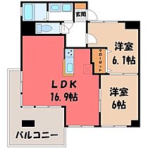 カルム竹林  ｜ 栃木県宇都宮市竹林町（賃貸マンション2LDK・6階・60.57㎡） その2