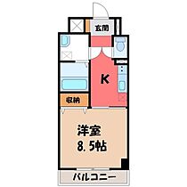 プラナス桜  ｜ 栃木県宇都宮市桜2丁目（賃貸マンション1K・5階・35.43㎡） その2