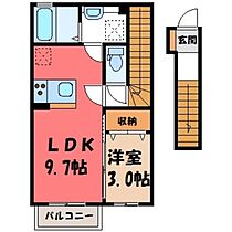 スプリングウィンド A  ｜ 栃木県栃木市箱森町（賃貸アパート1LDK・2階・36.30㎡） その2