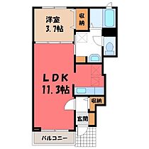 エスタシオン II  ｜ 栃木県小山市城東6丁目（賃貸アパート1LDK・1階・37.13㎡） その2