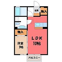 グランソシエ B  ｜ 栃木県下野市石橋（賃貸アパート1LDK・1階・33.26㎡） その2