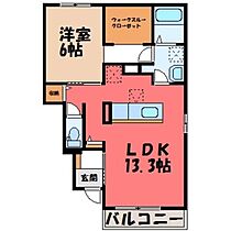 Lumiere  ｜ 栃木県栃木市柳橋町（賃貸アパート1LDK・1階・47.31㎡） その2