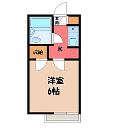 ハイツサン 1Kの間取図画像