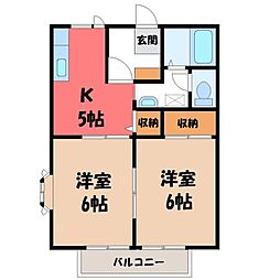 ひまわりE 2DKの間取図画像