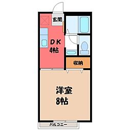 メイローズ 1Kの間取図画像
