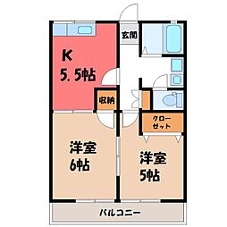 グランシェールF 2Kの間取図画像