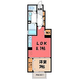 ベルデ・ガーデン 1LDKの間取図画像
