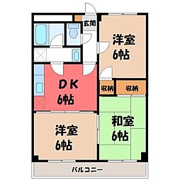 グリーンハイツ 3DKの間取図画像