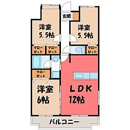 ドリームタウン三和A棟 3LDKの間取図画像