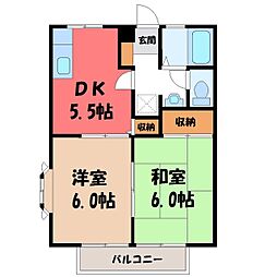JR東北本線 宝積寺駅 徒歩34分 2階/-