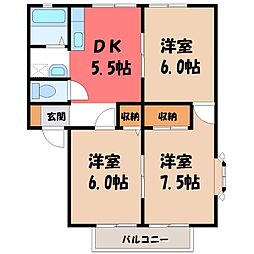 サンライフサテラ 3DKの間取図画像