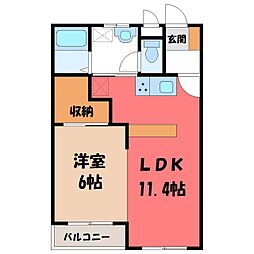 ロワイヤル御幸 1LDKの間取図画像
