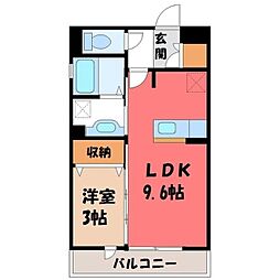 クレストコートA 1LDKの間取図画像