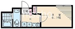 プルメリア桜台 1Kの間取図画像