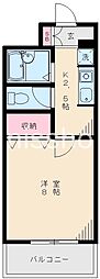 ヴェルメゾンヨシイケ 1Kの間取図画像