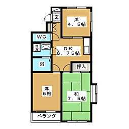 カーサデフローラ 3DKの間取図画像