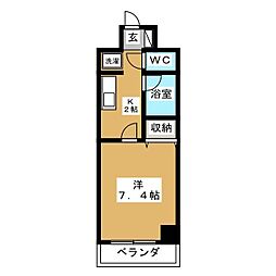 グランパァレ1 ワンルームの間取図画像