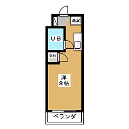サンバレー2 ワンルームの間取図画像