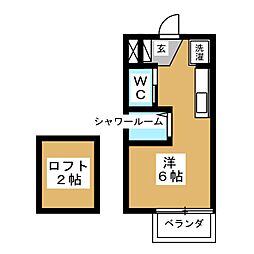 フローラ4 ワンルームの間取図画像