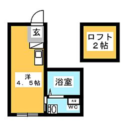フローラ7 ワンルームの間取図画像