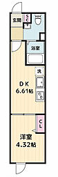 ヴランドール葛西 1DKの間取図画像