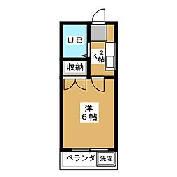 キグママンション 1Kの間取図画像