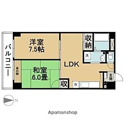 頼長レジデンス 2LDKの間取図画像