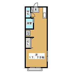 彩竹荘 ワンルームの間取図画像