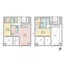 グランドメゾン京町堀タワー 2LDKの間取り