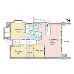 ネバーランド西中島南方 3LDKの間取図画像