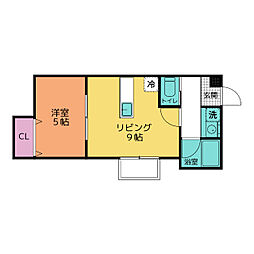 カーサ・エスペランサ 1階1LDKの間取り
