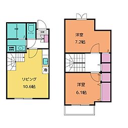 ブルーラグーン 1階2LDKの間取り