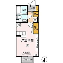 FELICE・青葉の杜Ｂ 2階ワンルームの間取り