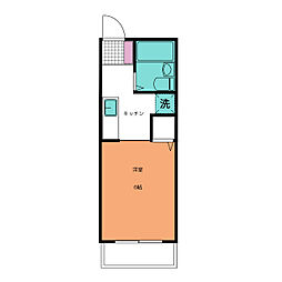 ユー・コーポB ワンルームの間取図画像
