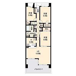 リーベスト西千葉 3LDKの間取図画像
